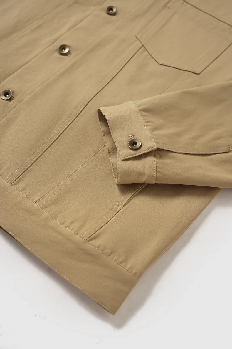 Veste en jean de travail en velours côtelé extensible pour homme
