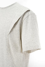 T-shirt épais "Déstructuré" 260G Été 26 — Manches courtes à empiècements style streetwear