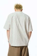 T-shirt épais "Déstructuré" 260G Été 26 — Manches courtes à empiècements style streetwear