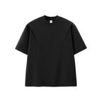 T-shirt épais "Déstructuré" 260G Été 26 — Manches courtes à empiècements style streetwear