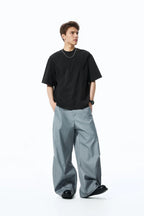 T-shirt épais "Déstructuré" 260G Été 26 — Manches courtes à empiècements style streetwear