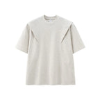 T-shirt épais "Déstructuré" 260G Été 26 — Manches courtes à empiècements style streetwear