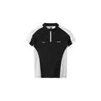 T-shirt zippé Aero-Cool pour femme Summer26 — Haut de cyclisme sculptant contrasté
