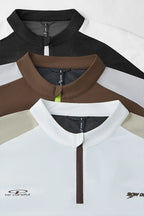 T-shirt zippé Aero-Cool pour femme Summer26 — Haut de cyclisme sculptant contrasté
