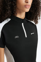 T-shirt zippé Aero-Cool pour femme Summer26 — Haut de cyclisme sculptant contrasté