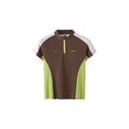 T-shirt zippé Aero-Cool pour femme Summer26 — Haut de cyclisme sculptant contrasté