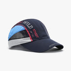 45-degree view of a dark blue Summer Breathable Mesh Letter Soft Crown Cap  