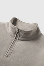 Sweat-shirt homme texturé à col montant et demi-zip