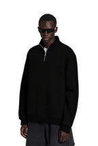 Sweat-shirt homme texturé à col montant et demi-zip