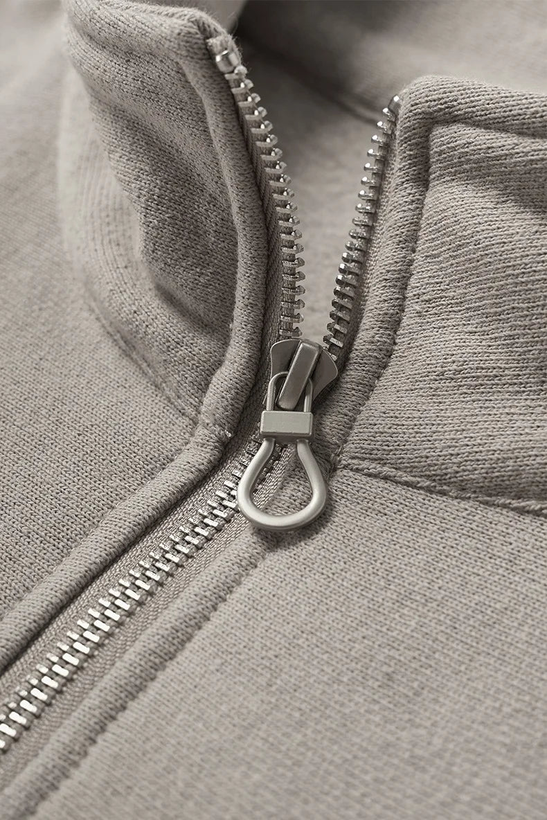 Sweat-shirt homme texturé à col montant et demi-zip