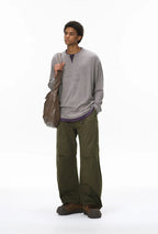Vintage Deconstructed Curved Cargo Pants