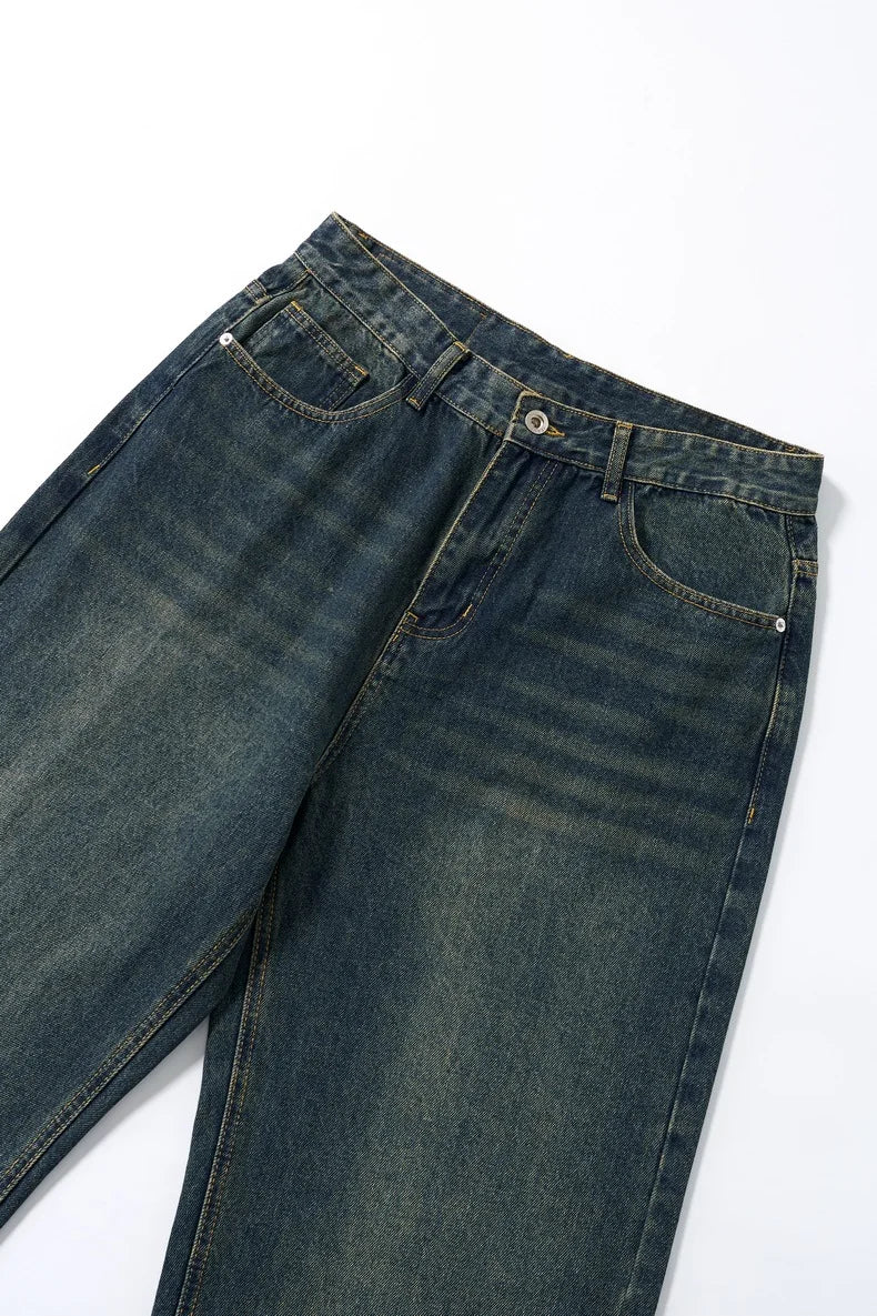 Jean en jean bleu foncé unisexe style vintage "High Street"