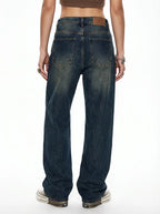 Jean en jean bleu foncé unisexe style vintage "High Street"