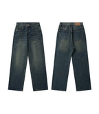 Jean en jean bleu foncé unisexe style vintage "High Street"