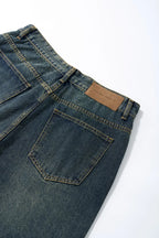 Jean en jean bleu foncé unisexe style vintage "High Street"