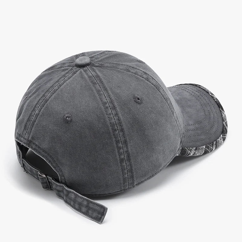 Vintage Plaid Pattern Letter Embroidery Baseball Cap