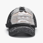 Casquette de baseball brodée à lettres délavée et vieillie