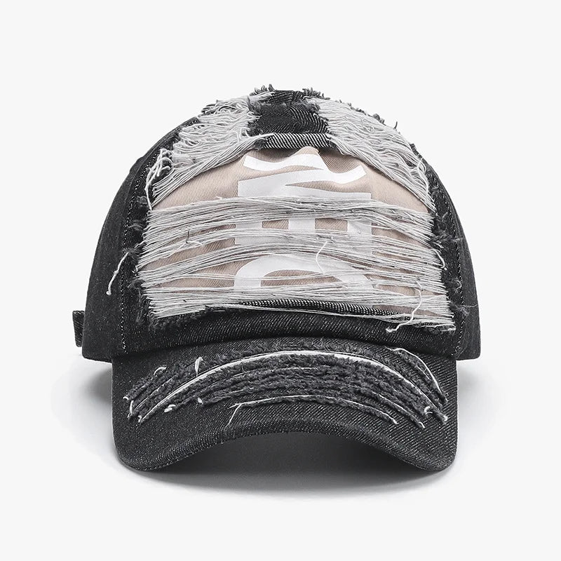 Casquette de baseball brodée à lettres délavée et vieillie
