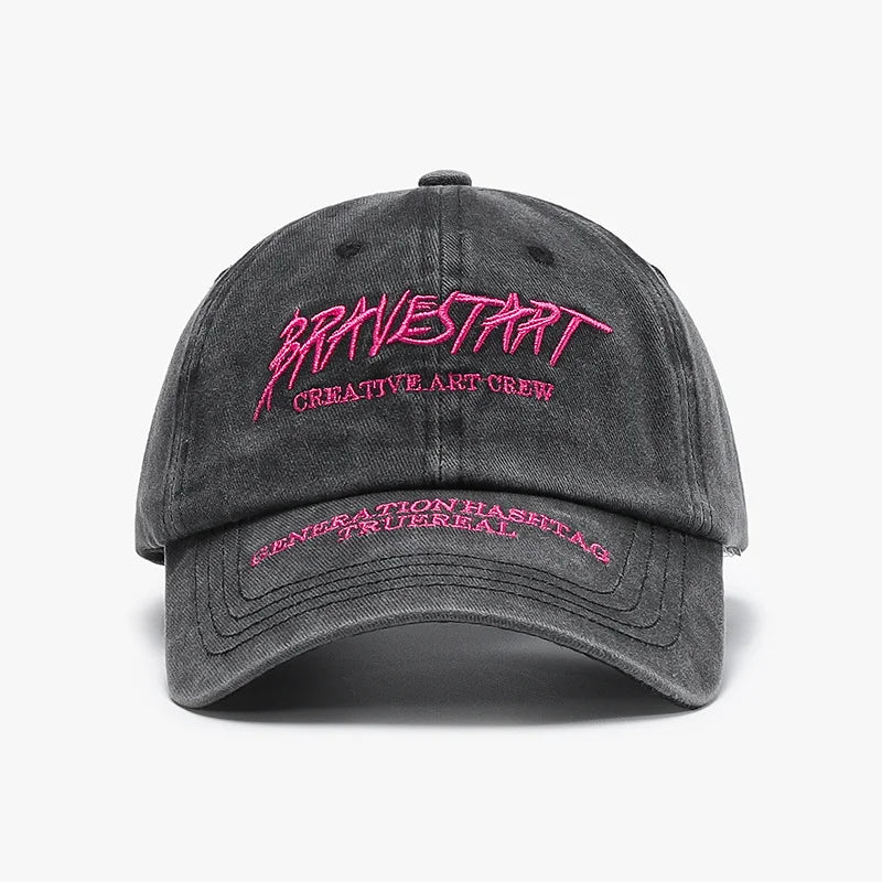 Casquette de baseball brodée de style urbain vieilli