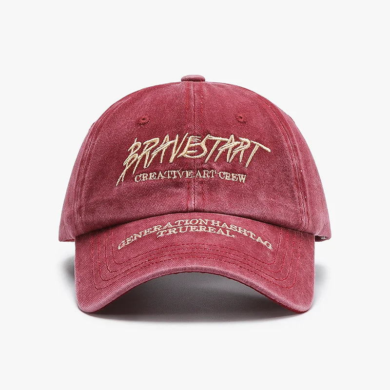 Casquette de baseball brodée de style urbain vieilli