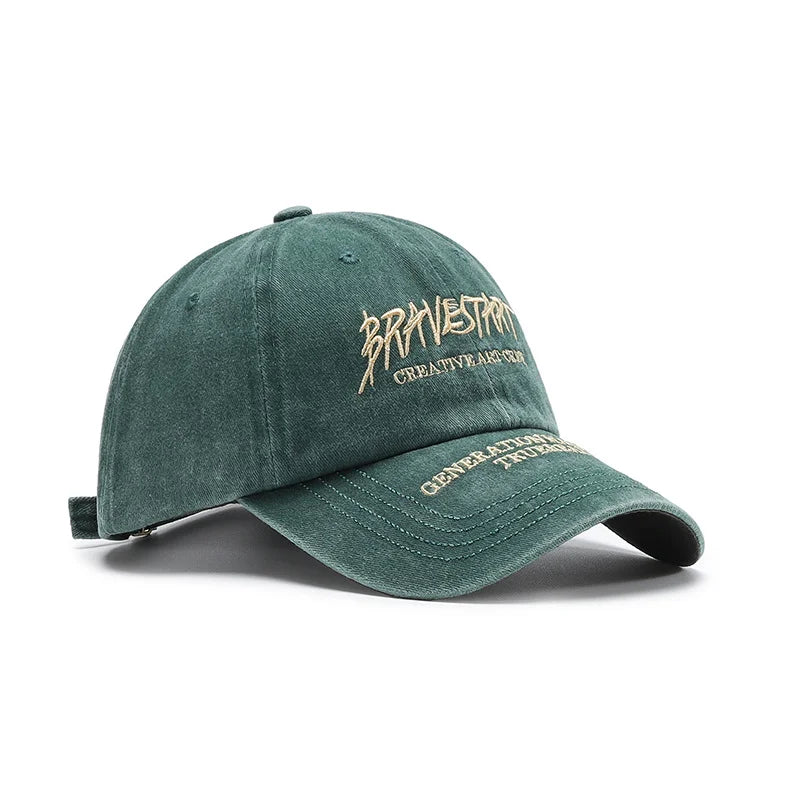 Casquette de baseball brodée de style urbain vieilli