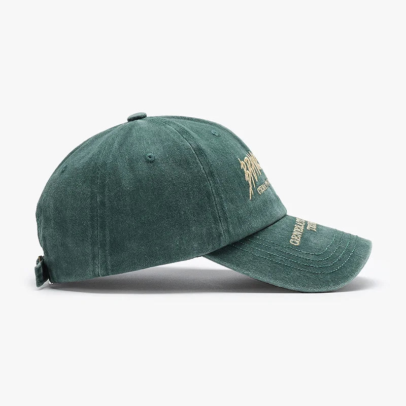 Casquette de baseball brodée de style urbain vieilli