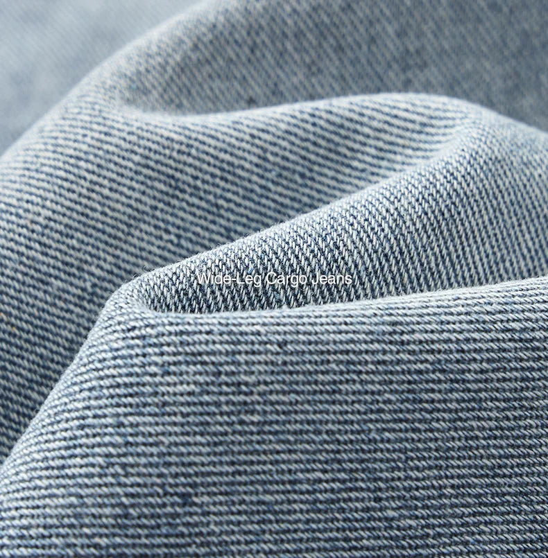 Unisex Vintage Washed Wide-Leg Workwear Denim Pants