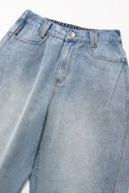 Unisex Vintage Washed Wide-Leg Workwear Denim Pants