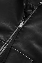 Veste à Capuche Ample en Cuir Lavé pour Homme