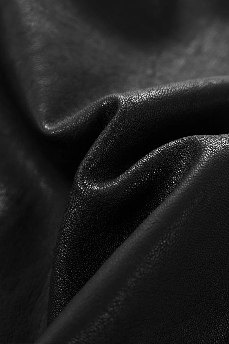 Veste à Capuche Ample en Cuir Lavé pour Homme